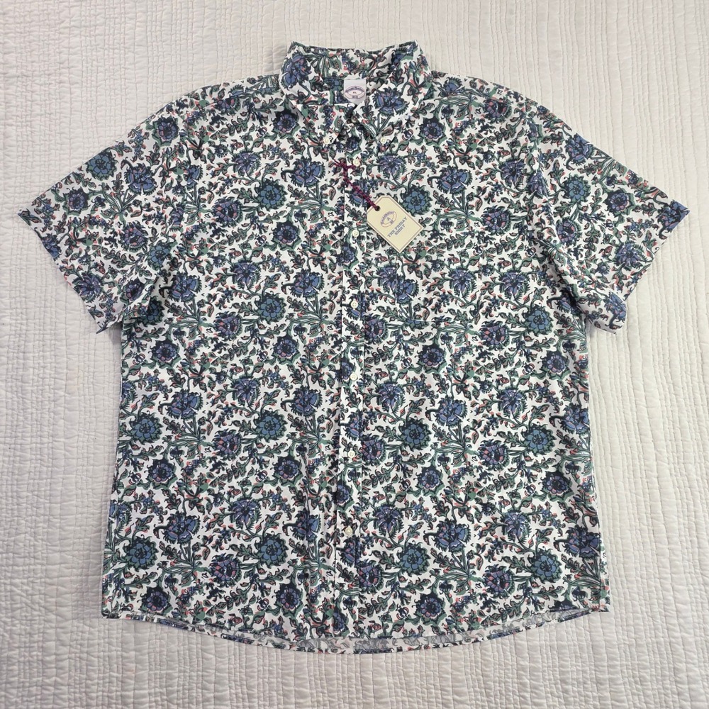 Brooks Brothers 1818 The Friday Shirt XL NWT Floral Paisley Cotton Button Down